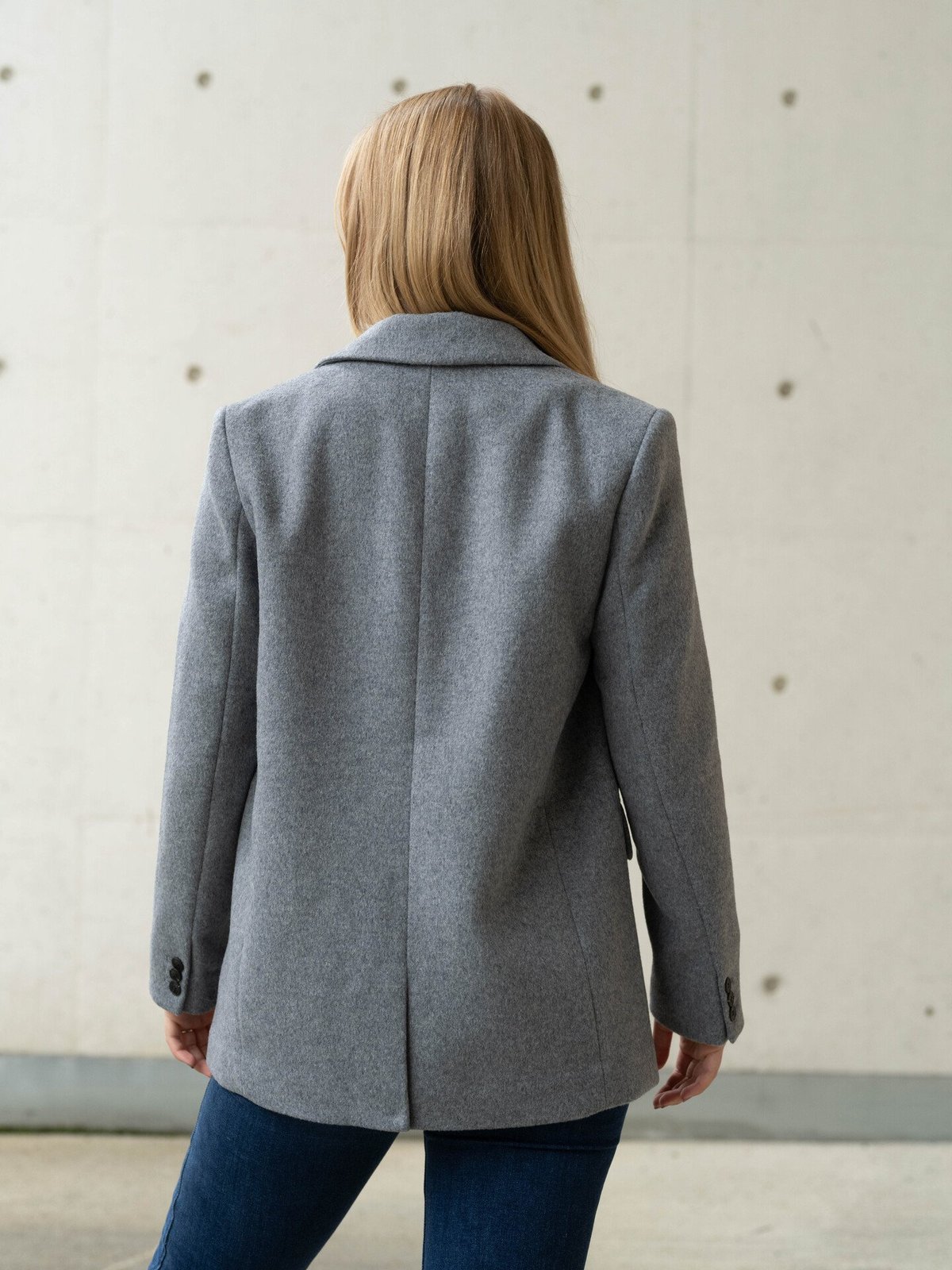 Selected Femme Sasja Wool Blazer Light Grey Melange