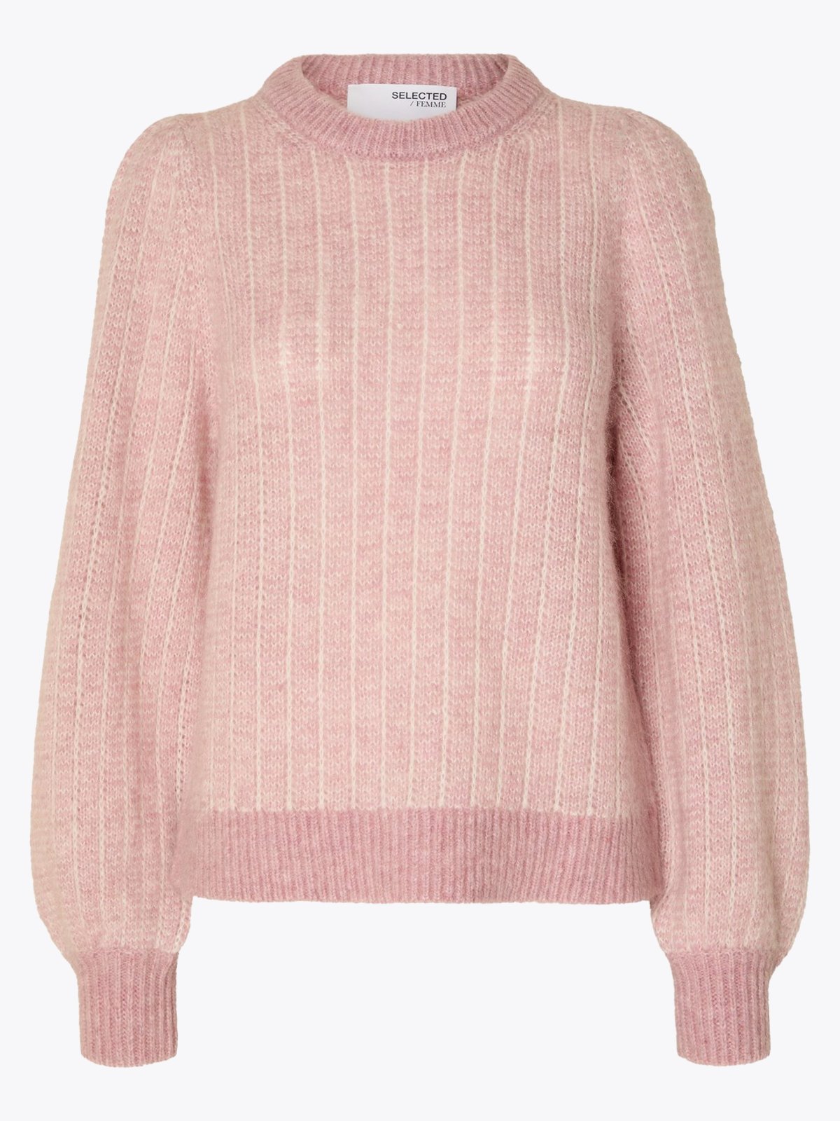Selected Femme Mejse Long Sleeve Knit O-Neck Pink Nectar