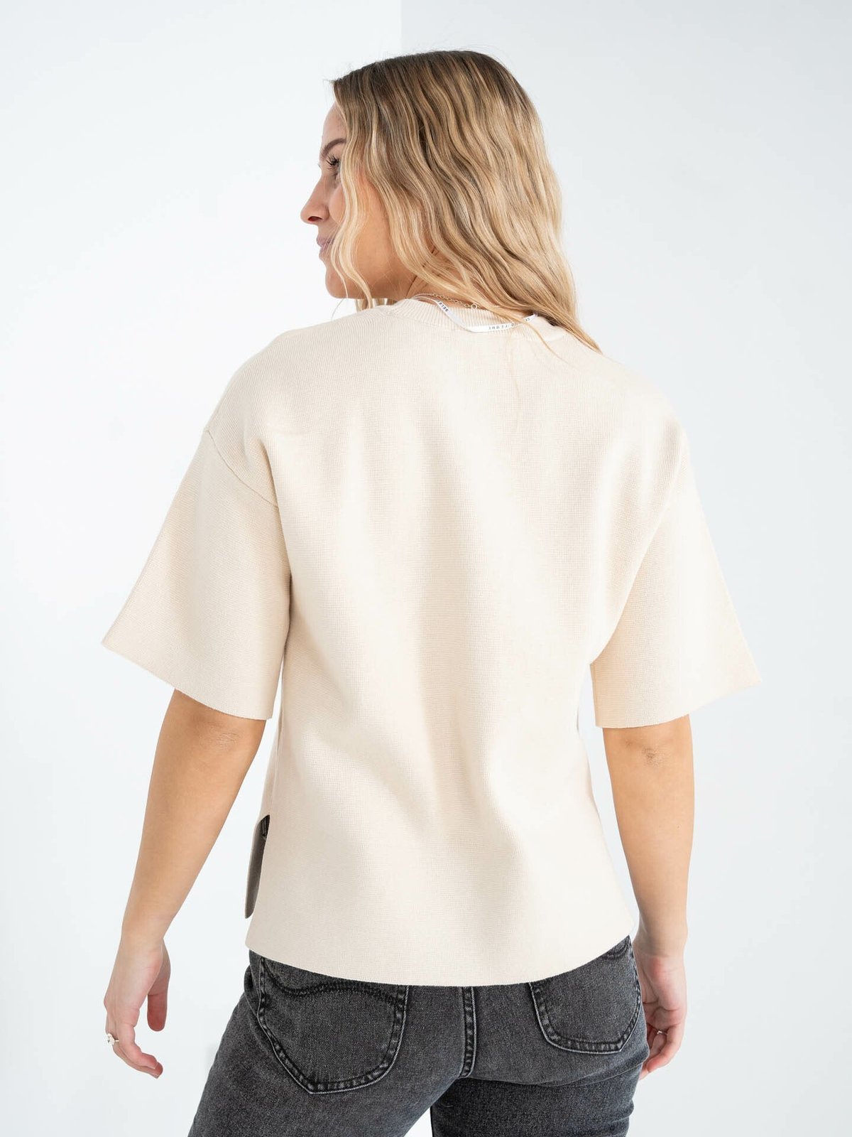 Selected Femme Liva 2/4 Knit O-Neck Birch