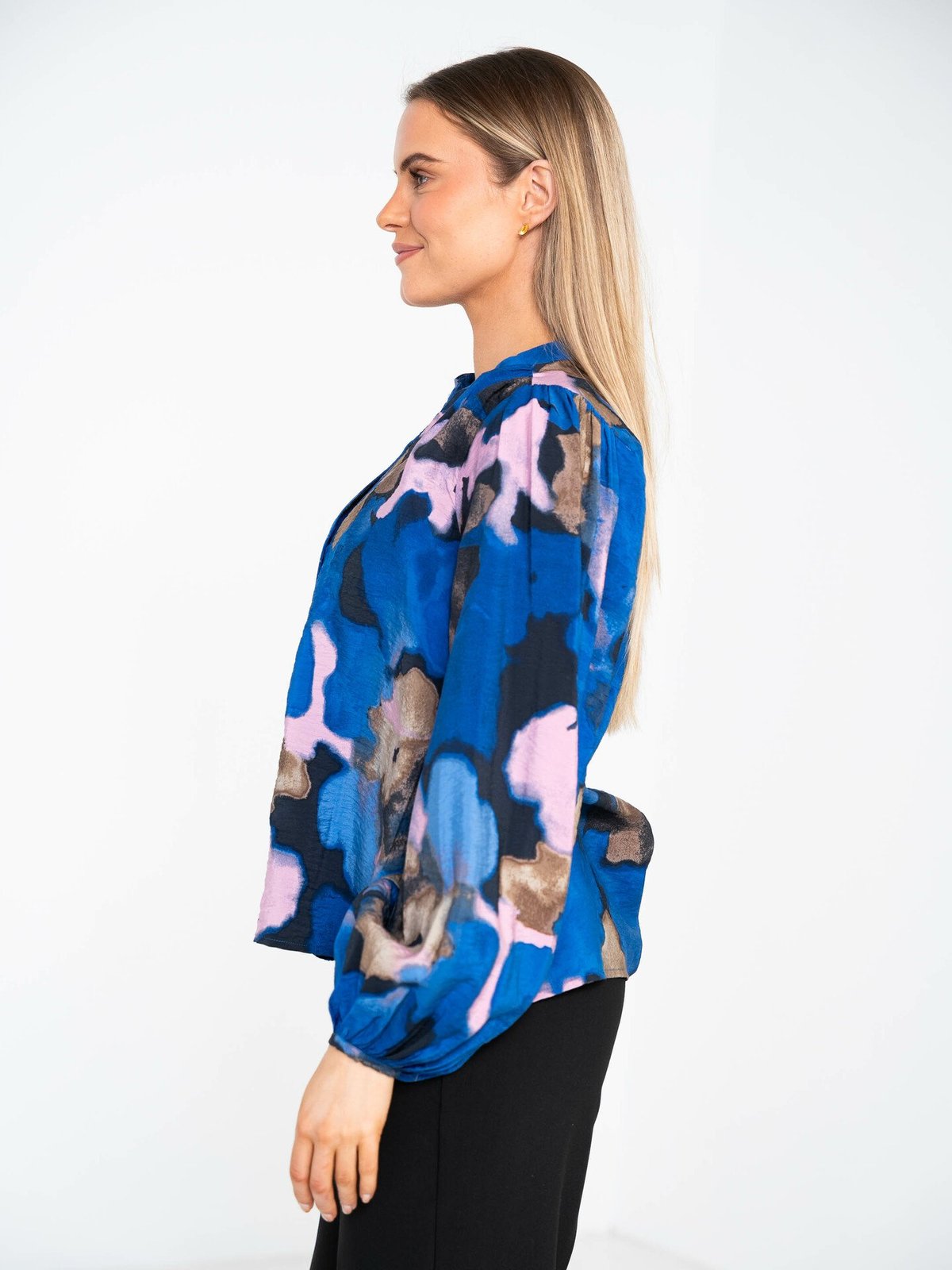 Selected Femme Mariette All Over Print Top Dark Sapphire