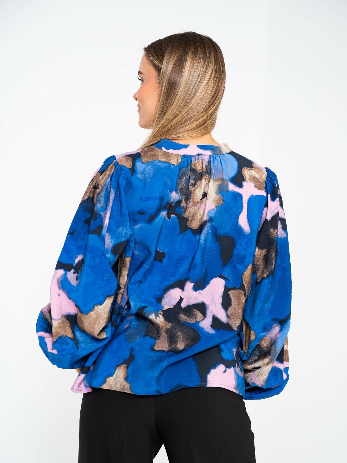 Selected Femme Mariette All Over Print Top Dark Sapphire