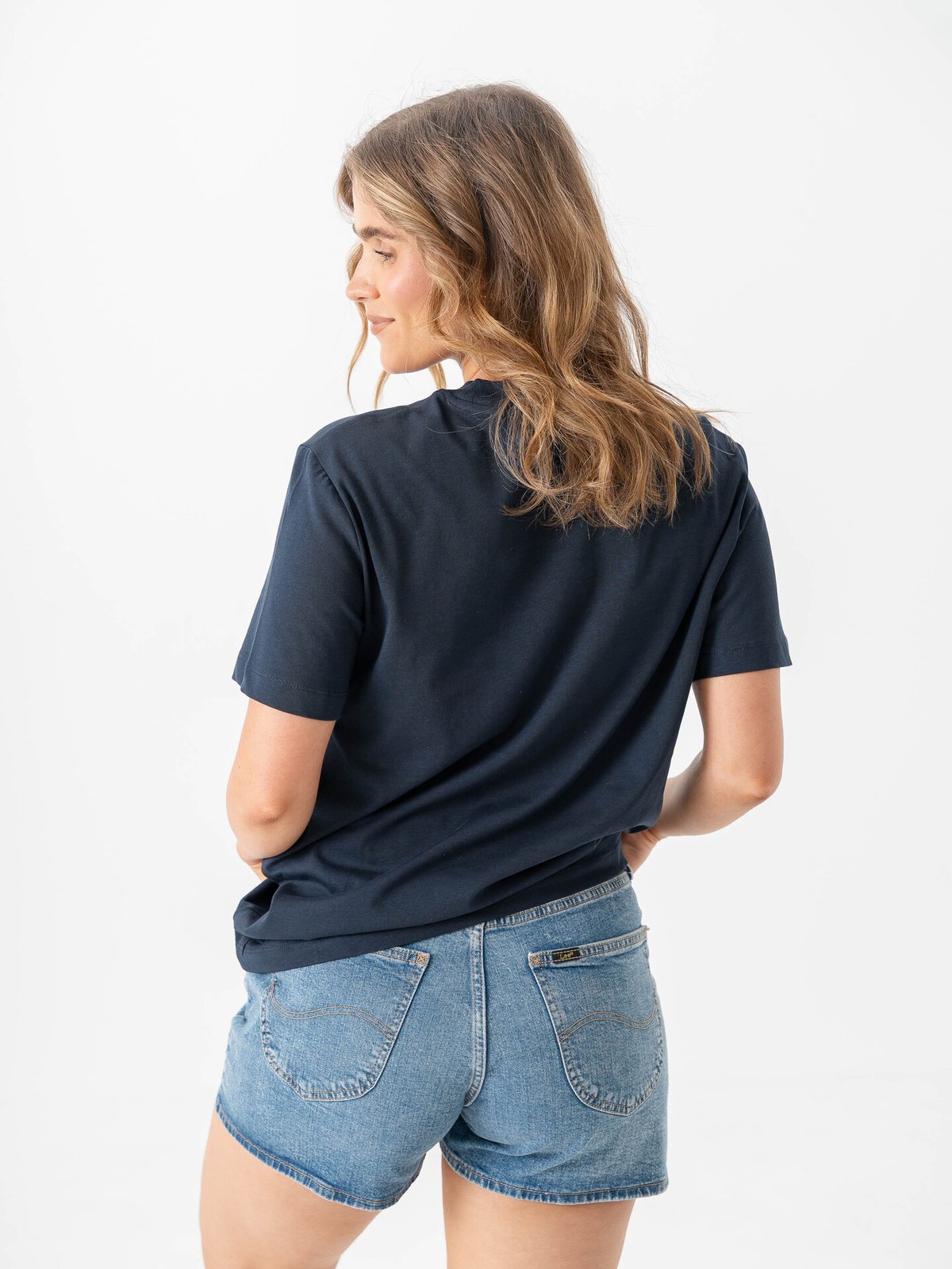 Selected Femme Relax Colwoman Short Sleeve Mock Neck Tee Dark Sapphire