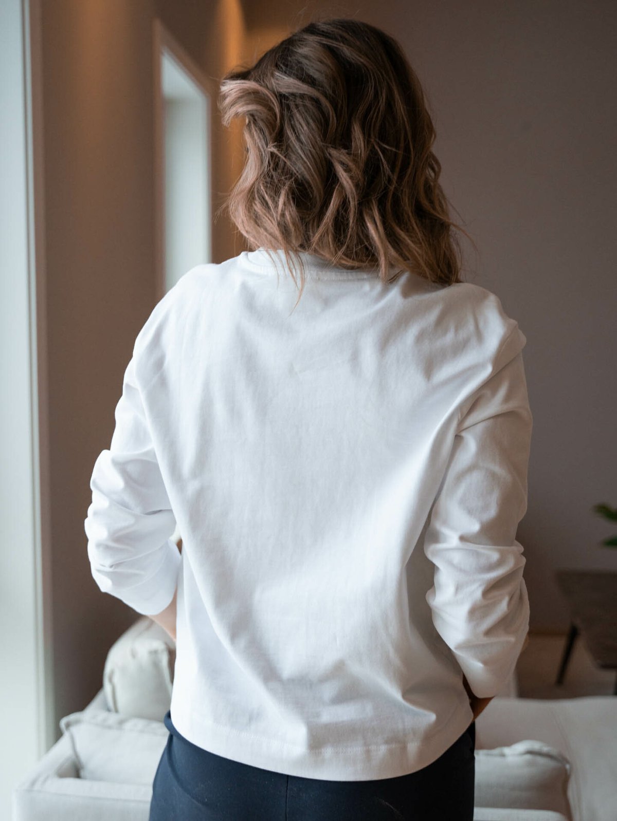 Selected Femme Essential Long Sleeve Boxy Tee Hvit