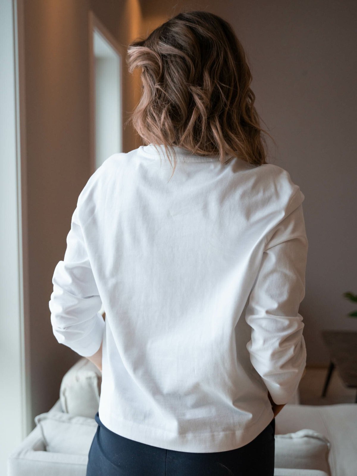 Selected Femme Essential Long Sleeve Boxy Tee Hvit