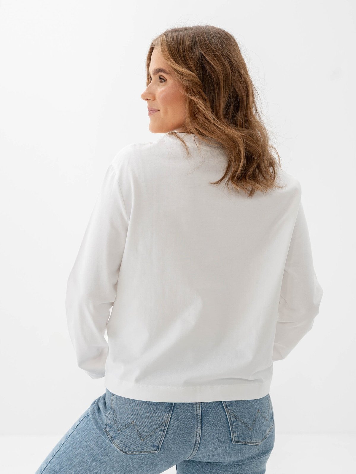 Selected Femme Essential Long Sleeve Boxy Tee Hvit