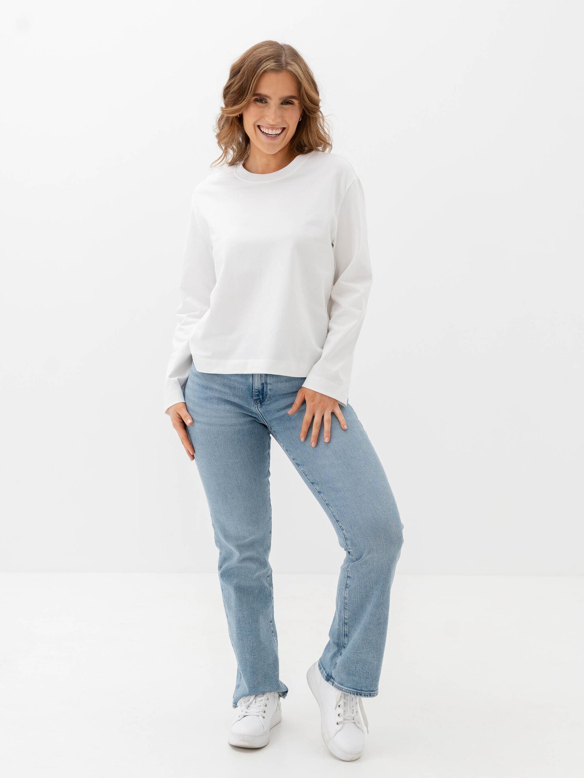 Selected Femme Essential Long Sleeve Boxy Tee Hvit