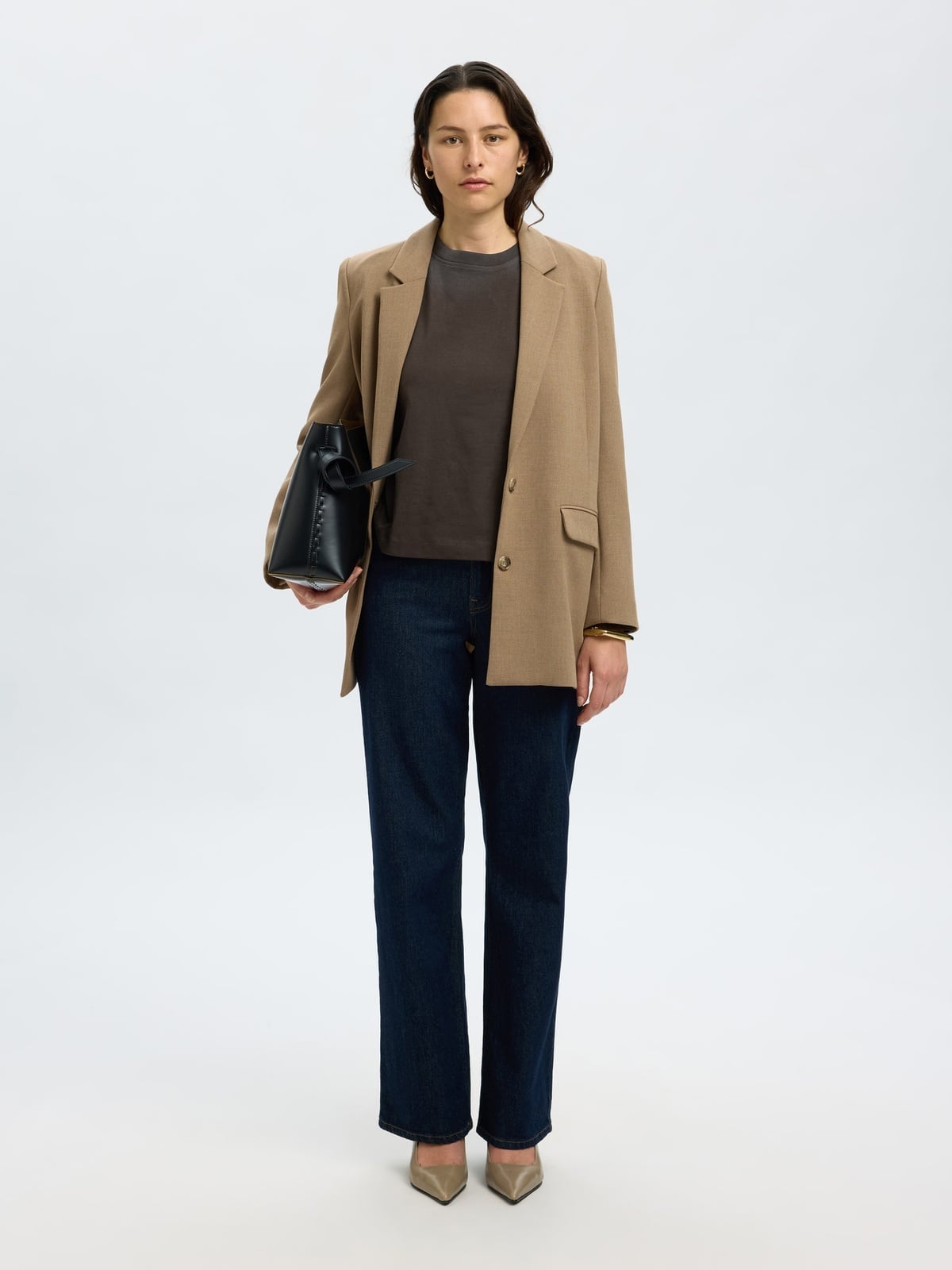 Selected Femme Essential Long Sleeve Boxy Tee Delicioso