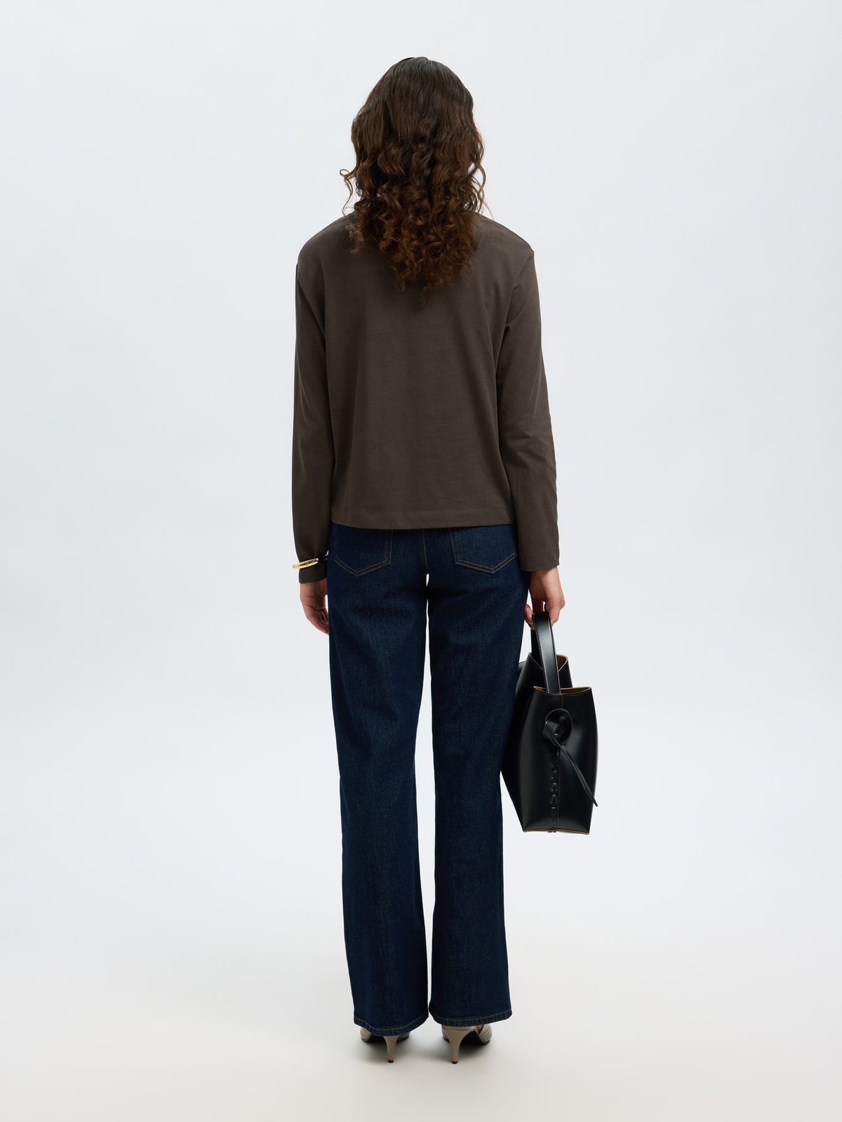 Selected Femme Essential Long Sleeve Boxy Tee Delicioso