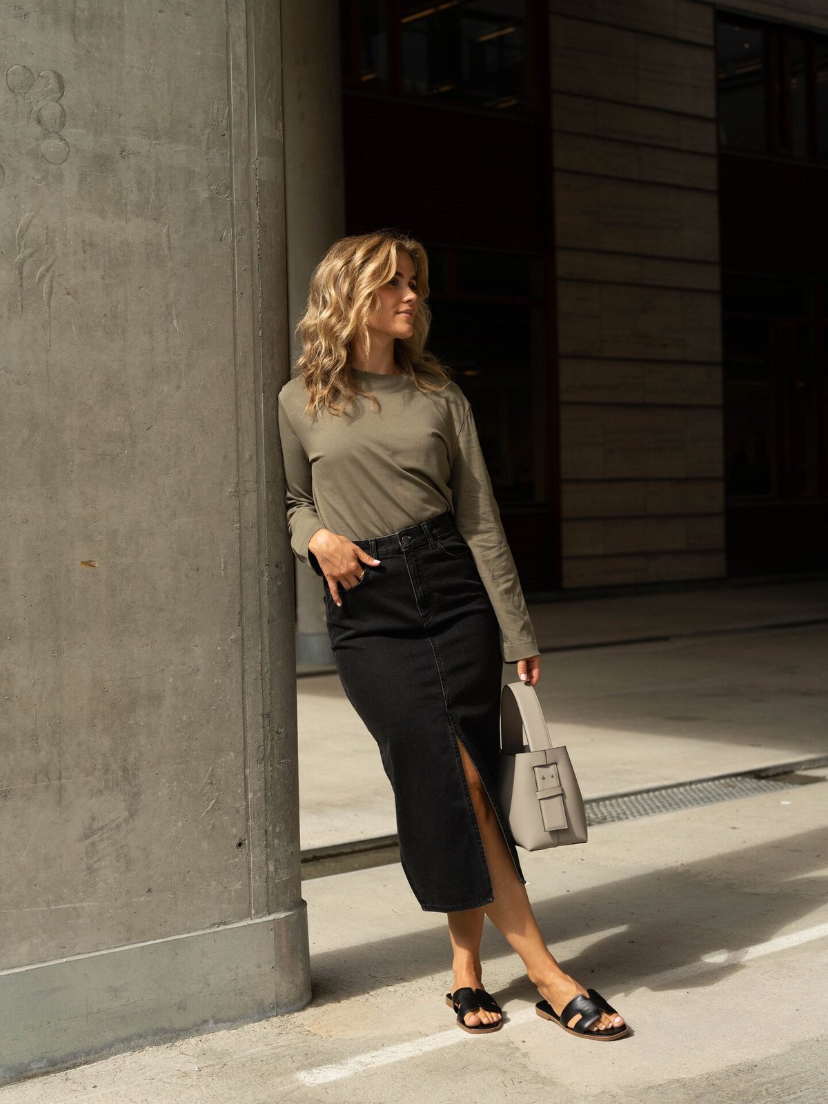 Selected Femme Essential Long Sleeve Boxy Tee Kalamata