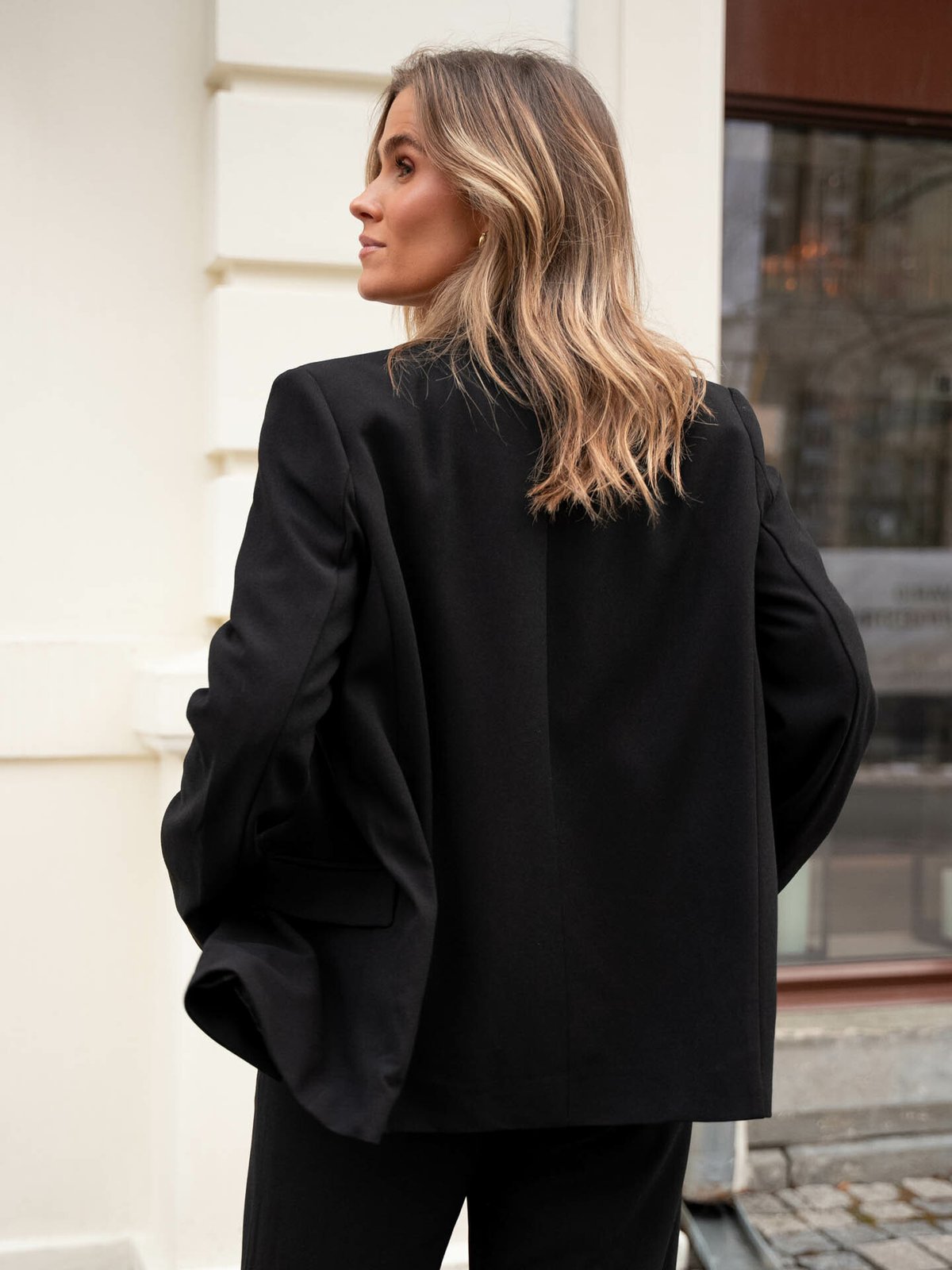 Selected Femme Tinni Long Sleeve Relaxed Blazer Black