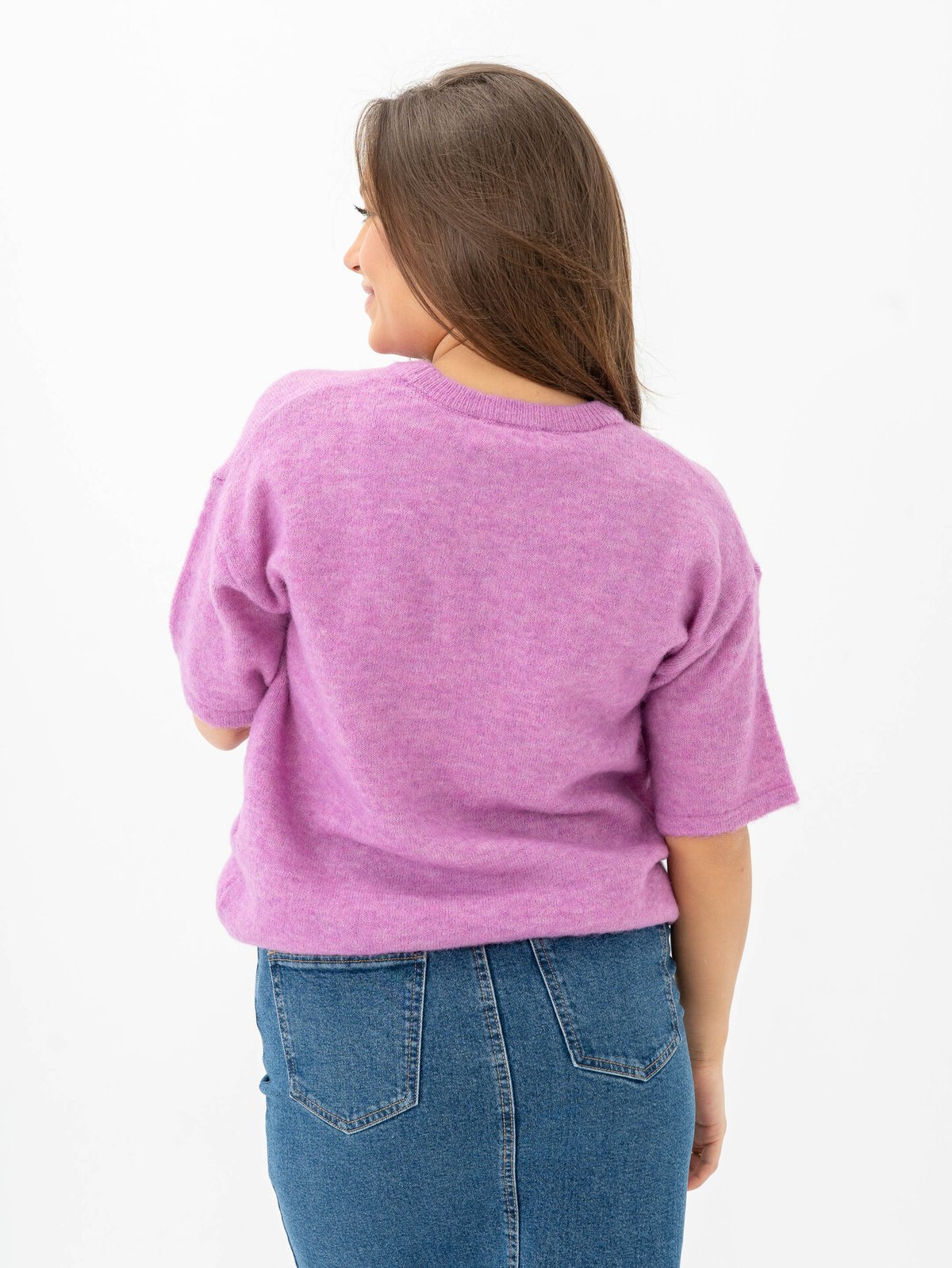 Selected Femme Maline-Liliana 2/4 Knit O-Neck First Bloom Melange