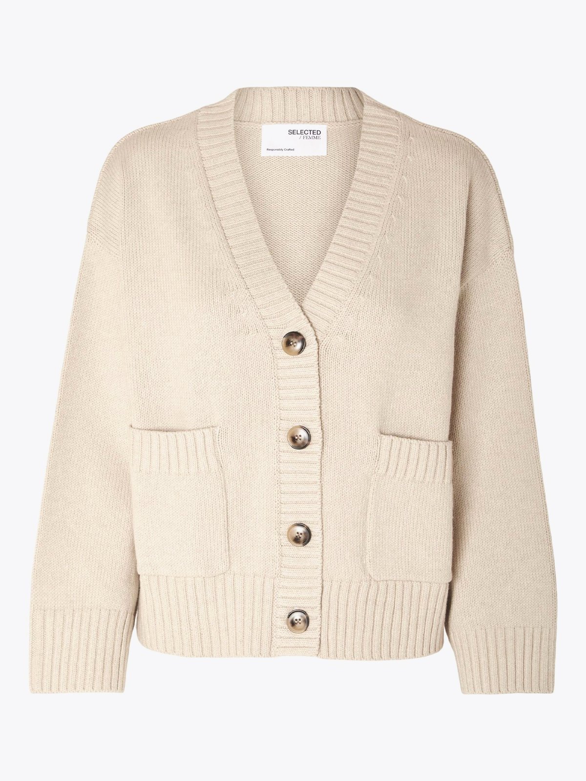 Selected Femme Jill Knit Cardigan Birch