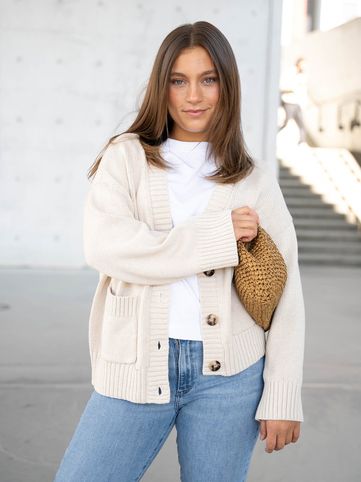 Selected Femme Jill Knit Cardigan Birch