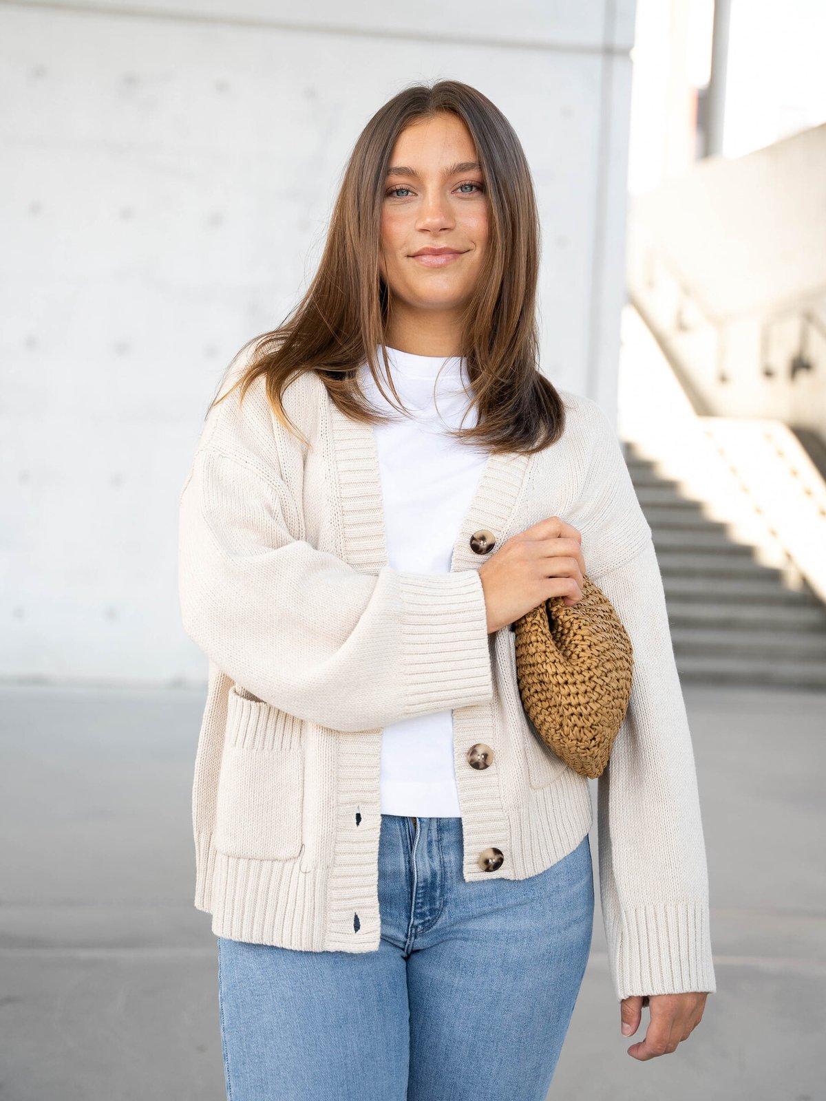 Selected Femme Jill Knit Cardigan Birch