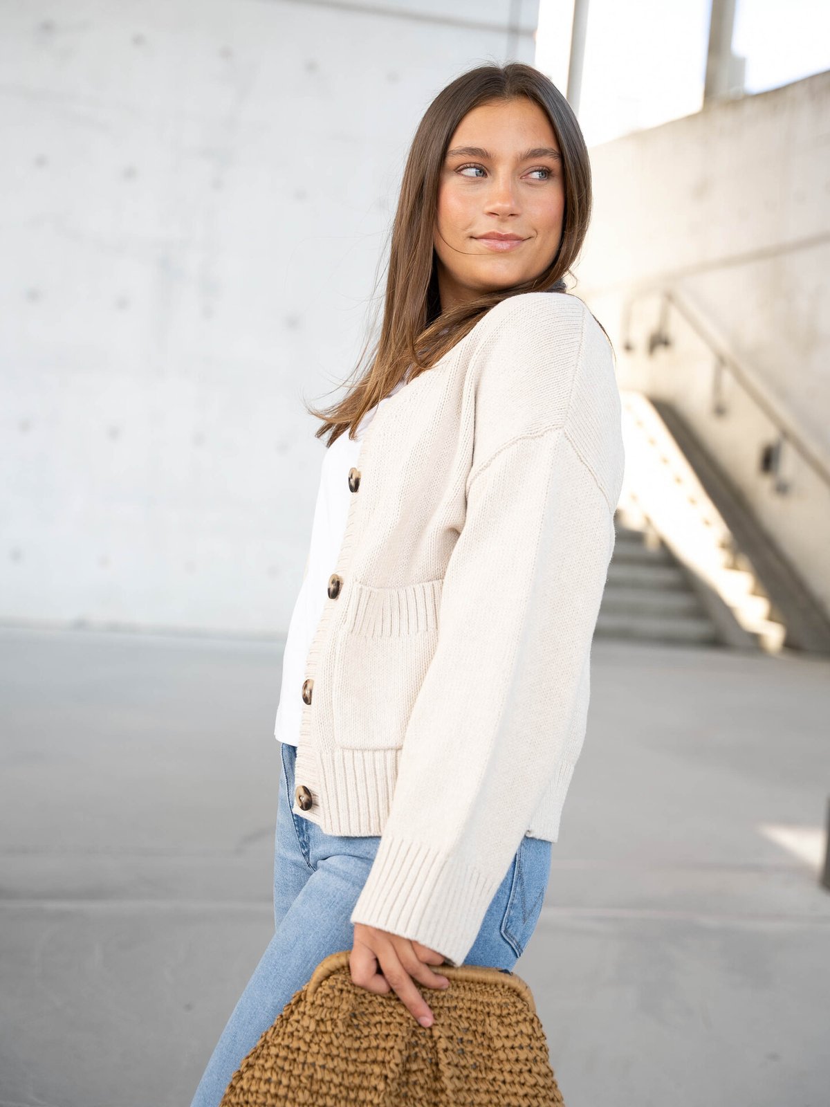 Selected Femme Jill Knit Cardigan Birch