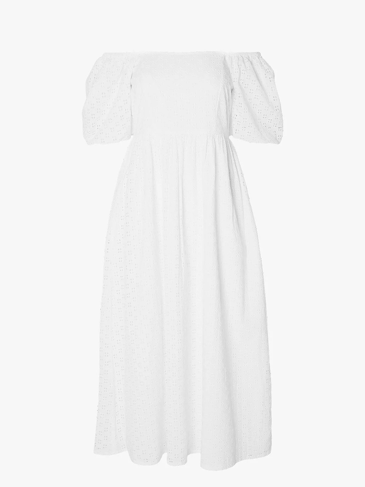 Selected Femme Anelli 3/4 On Off Ankle Dress Snow White