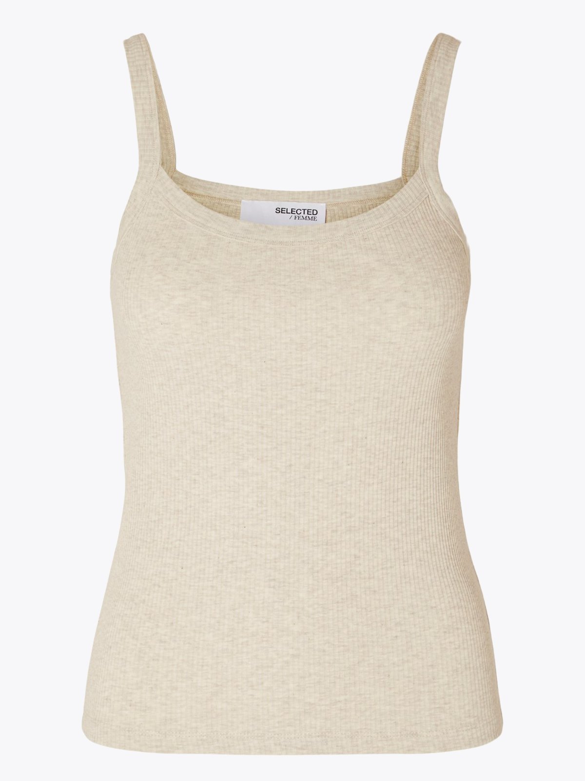 Selected Femme Celica Anna Strap Tank Top Oatmeal MÉLANGE
