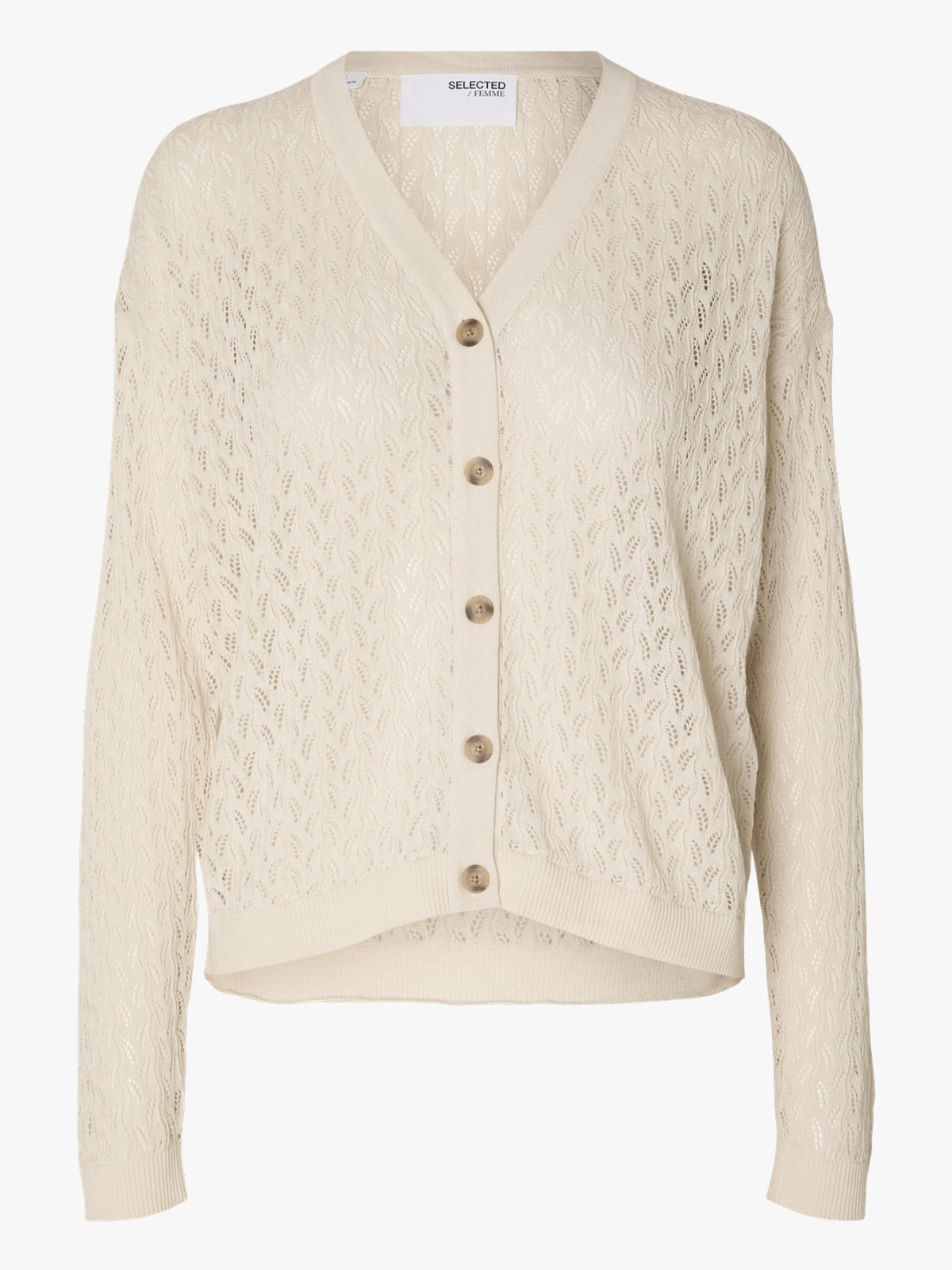 Selected Femme Agny Long Sleeve Knit Cardigan Brich