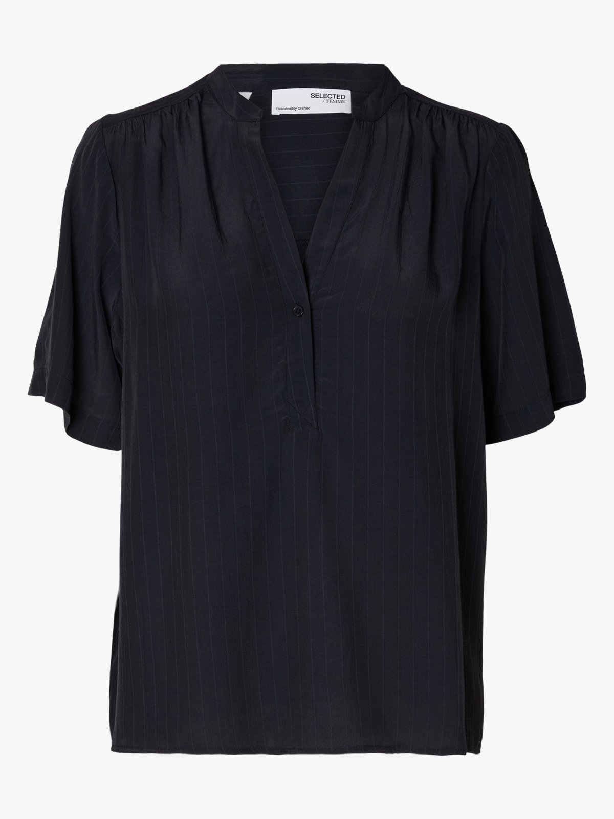 Selected Femme Susie-Mivia Short Sleeve Top Dark Sapphire