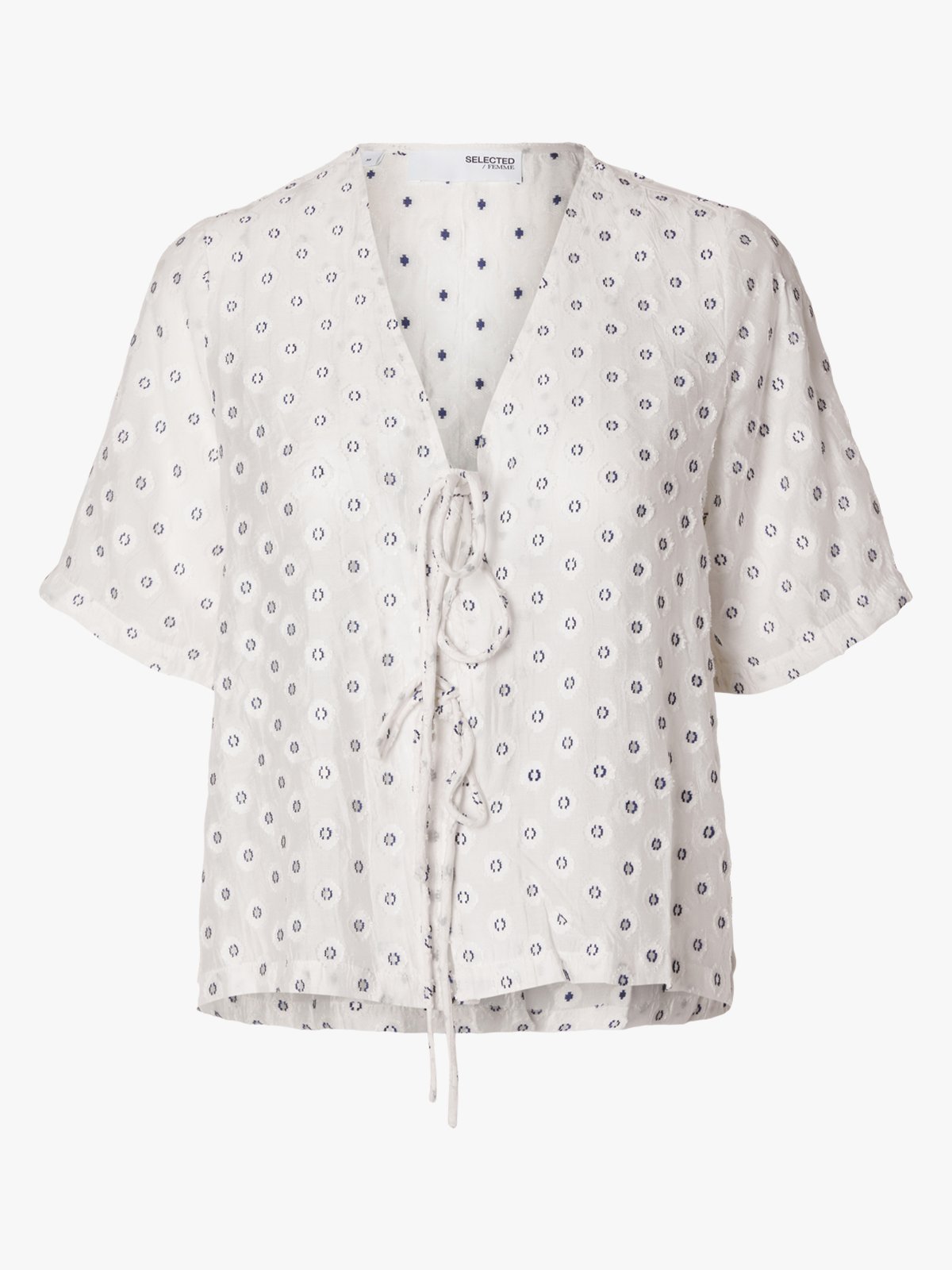 Selected Femme Zura Short Sleeve Top Snow White