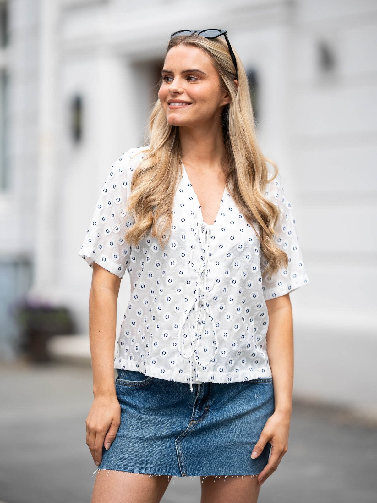 Selected Femme Zura Short Sleeve Top Snow White