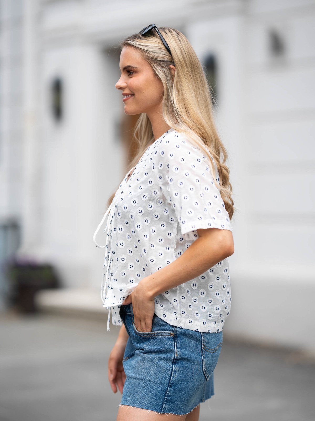 Selected Femme Zura Short Sleeve Top Snow White