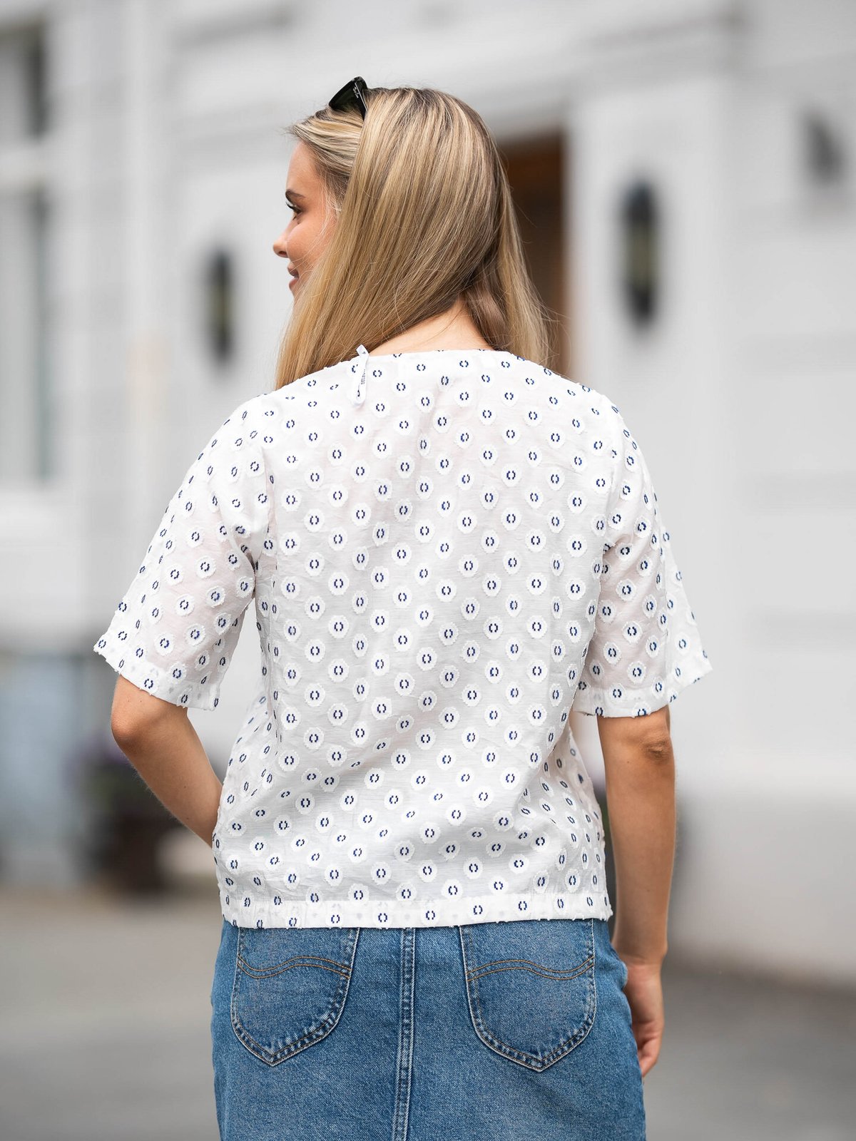 Selected Femme Zura Short Sleeve Top Snow White