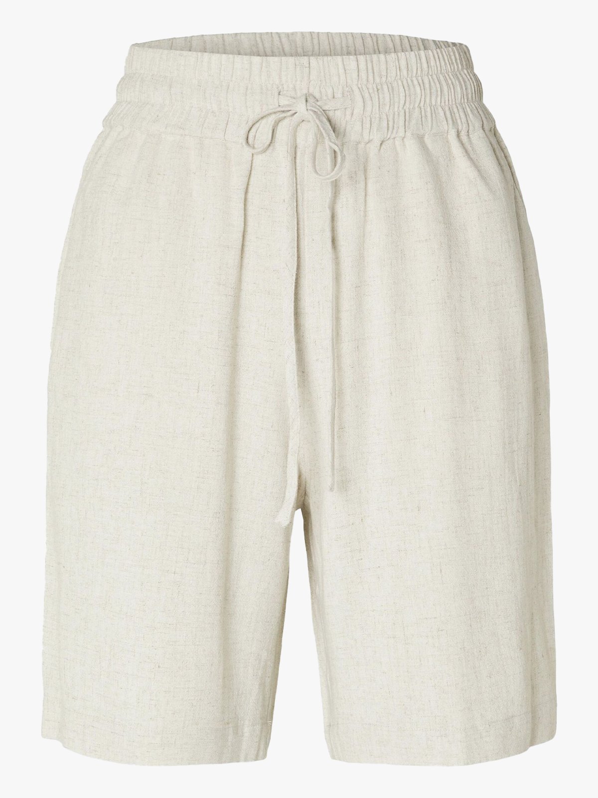 Selected Femme Viva Mid Waist Sun Shorts Sandshell