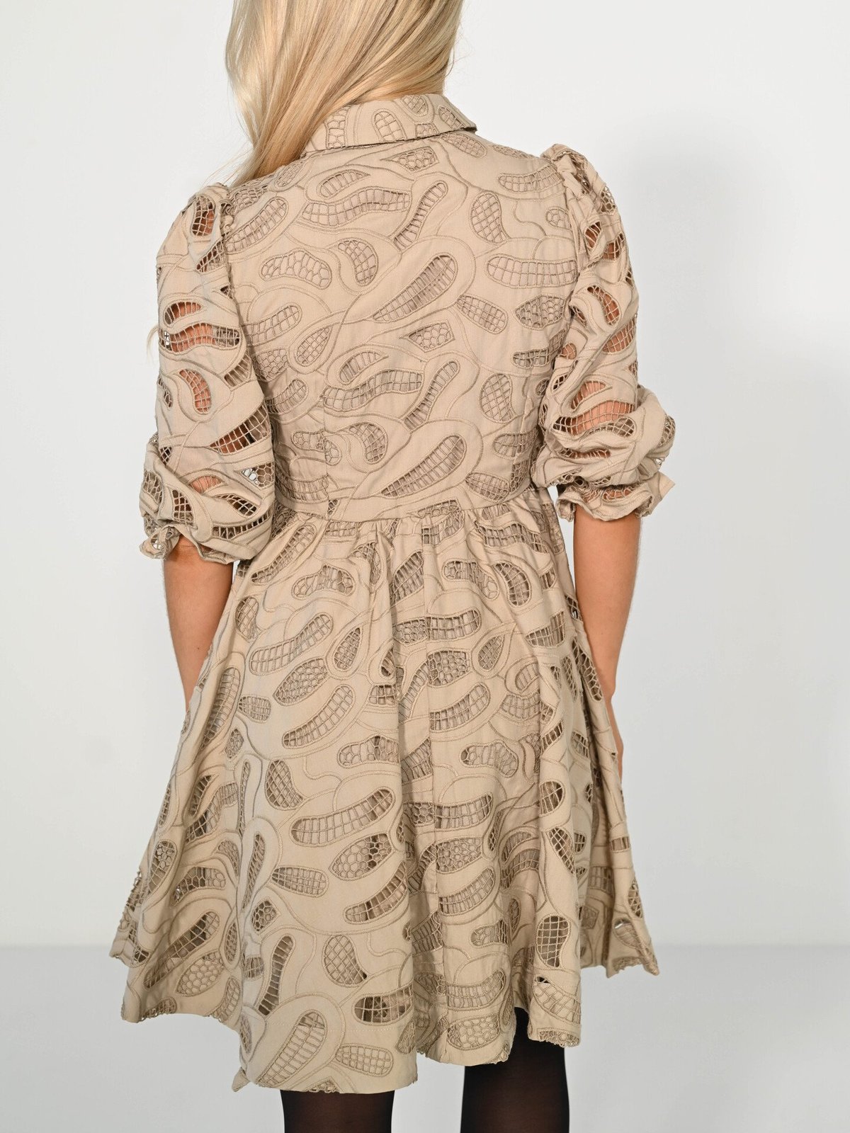 Selected Femme Allia 3/4 Short Shirt Broderi Dress Humus