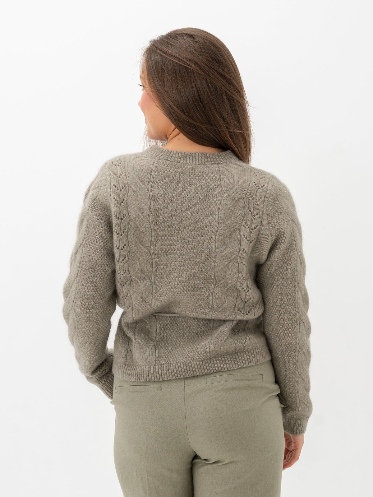 Selected Femme Vera Long Sleeve Knit Belt Cardigan Vetiver