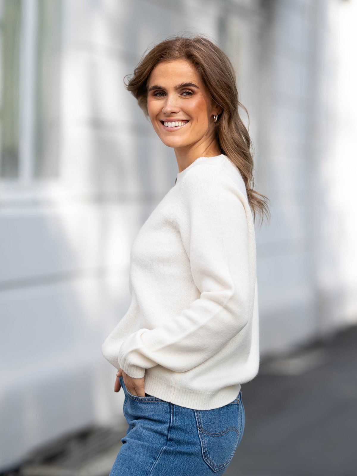 Selected Femme Ana Long Sleeve Knit O-Neck Birch