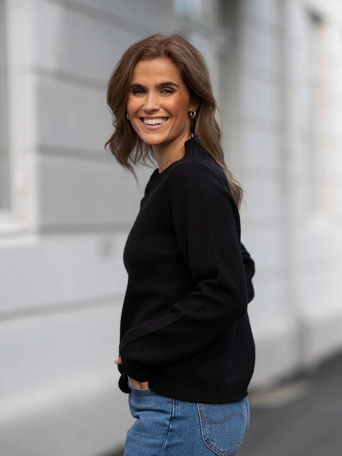 Selected Femme Ana Long Sleeve Knit O-Neck Sort