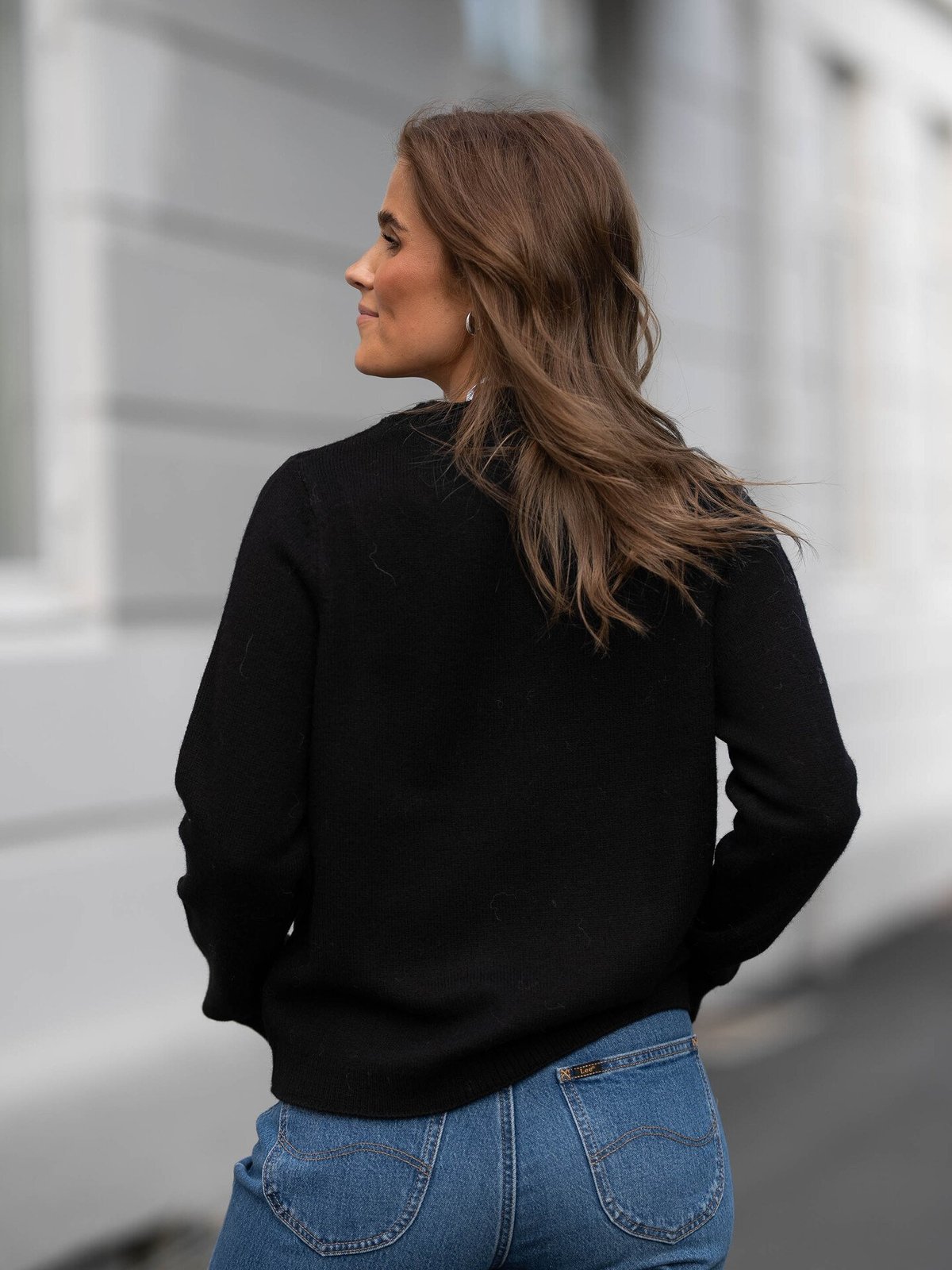 Selected Femme Ana Long Sleeve Knit O-Neck Sort