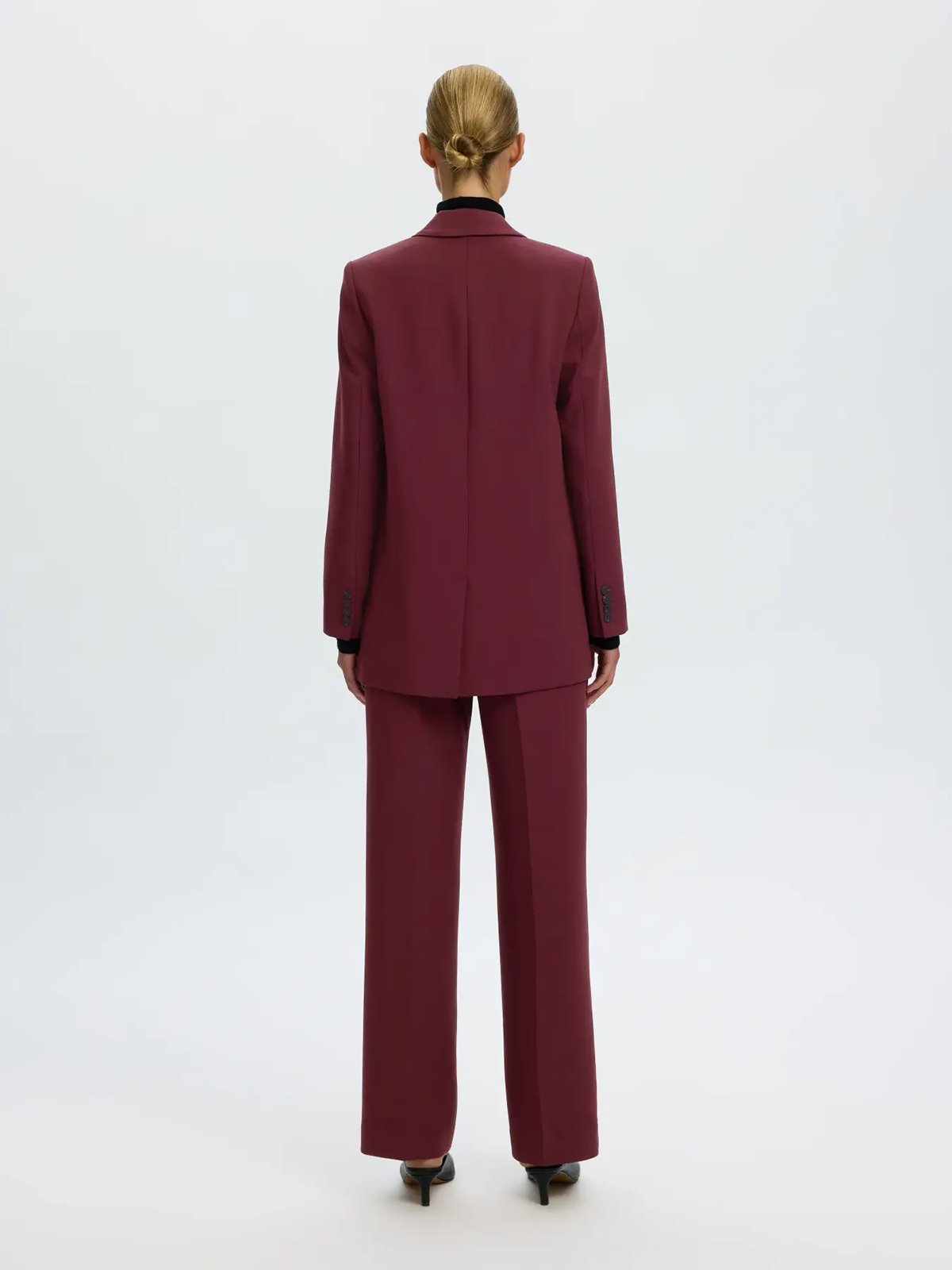 Selected Femme Rita Long Sleeve Relaxed Blazer Tawny Port Melange