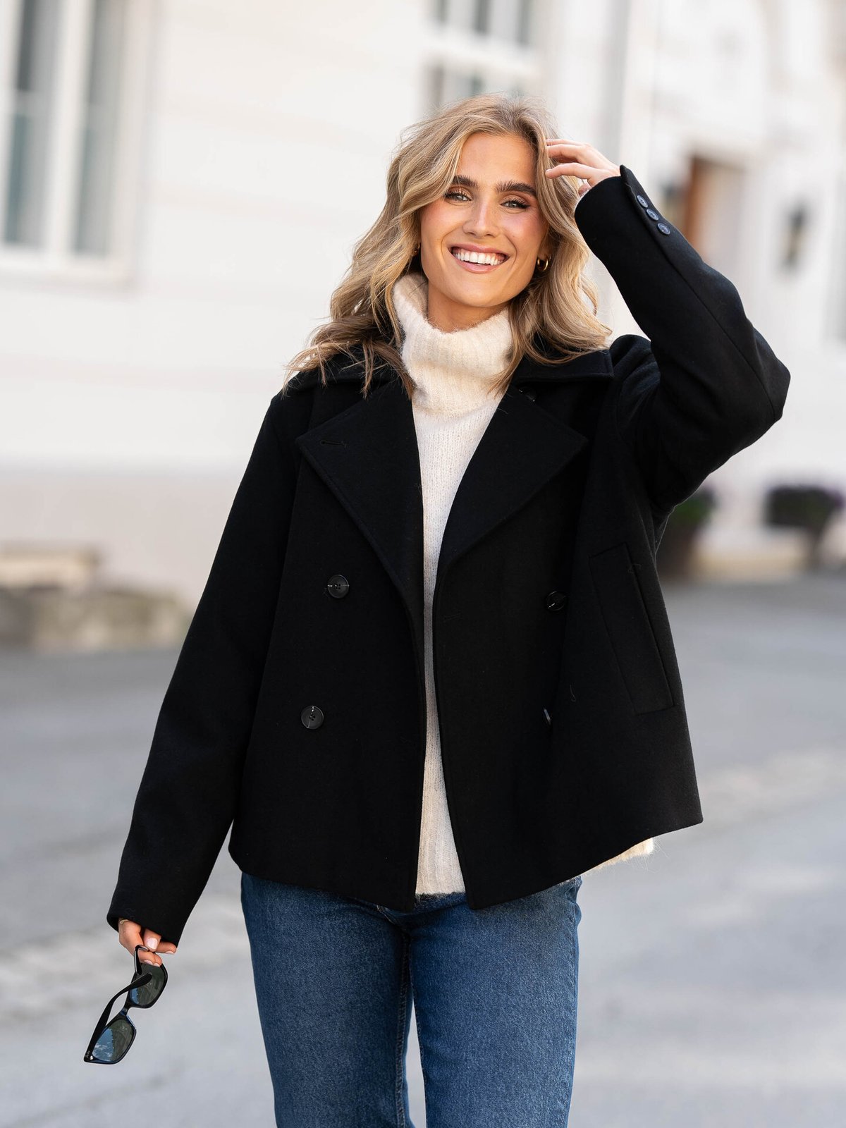 Selected Femme Alma Short Wool Jacket Black