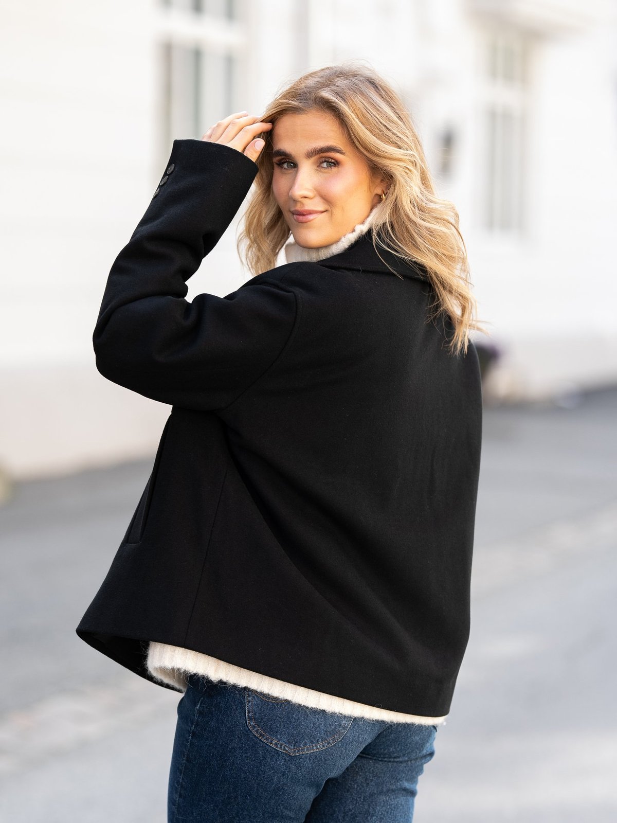 Selected Femme Alma Short Wool Jacket Black