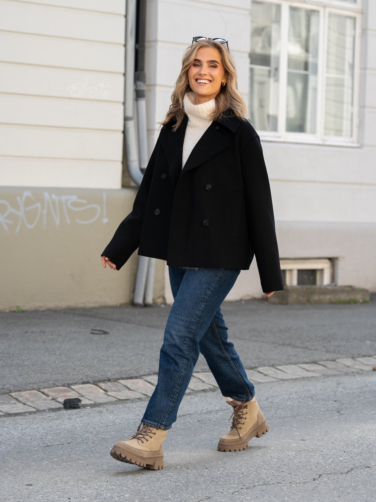 Selected Femme Alma Short Wool Jacket Black