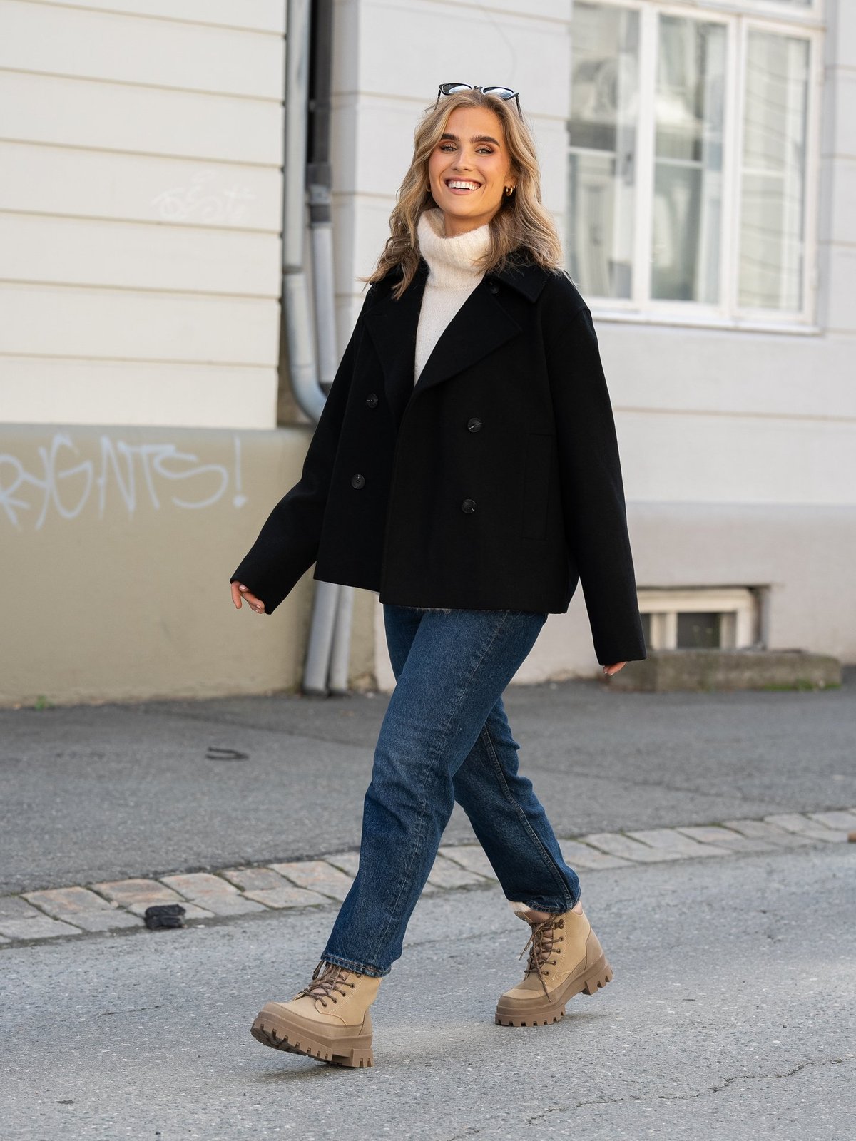 Selected Femme Alma Short Wool Jacket Black