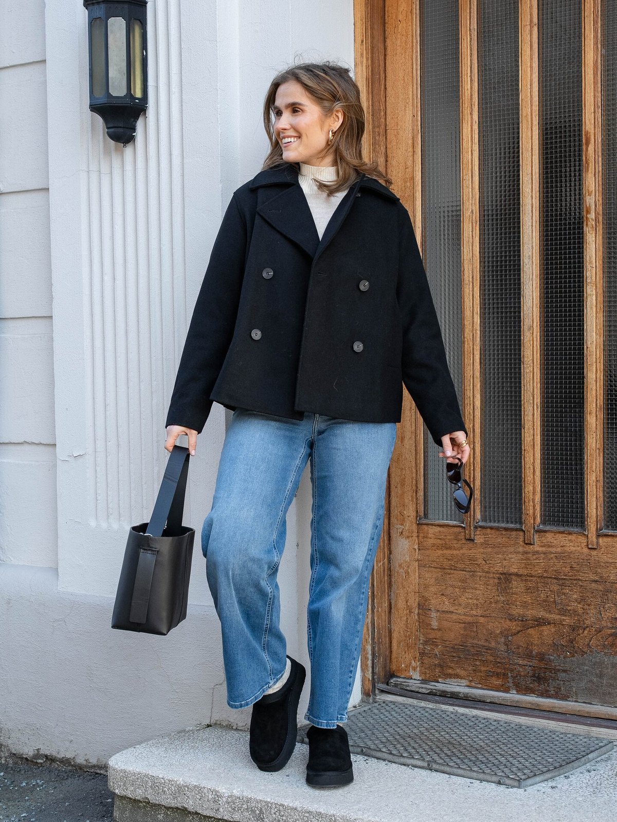 Selected Femme Alma Short Wool Jacket Black