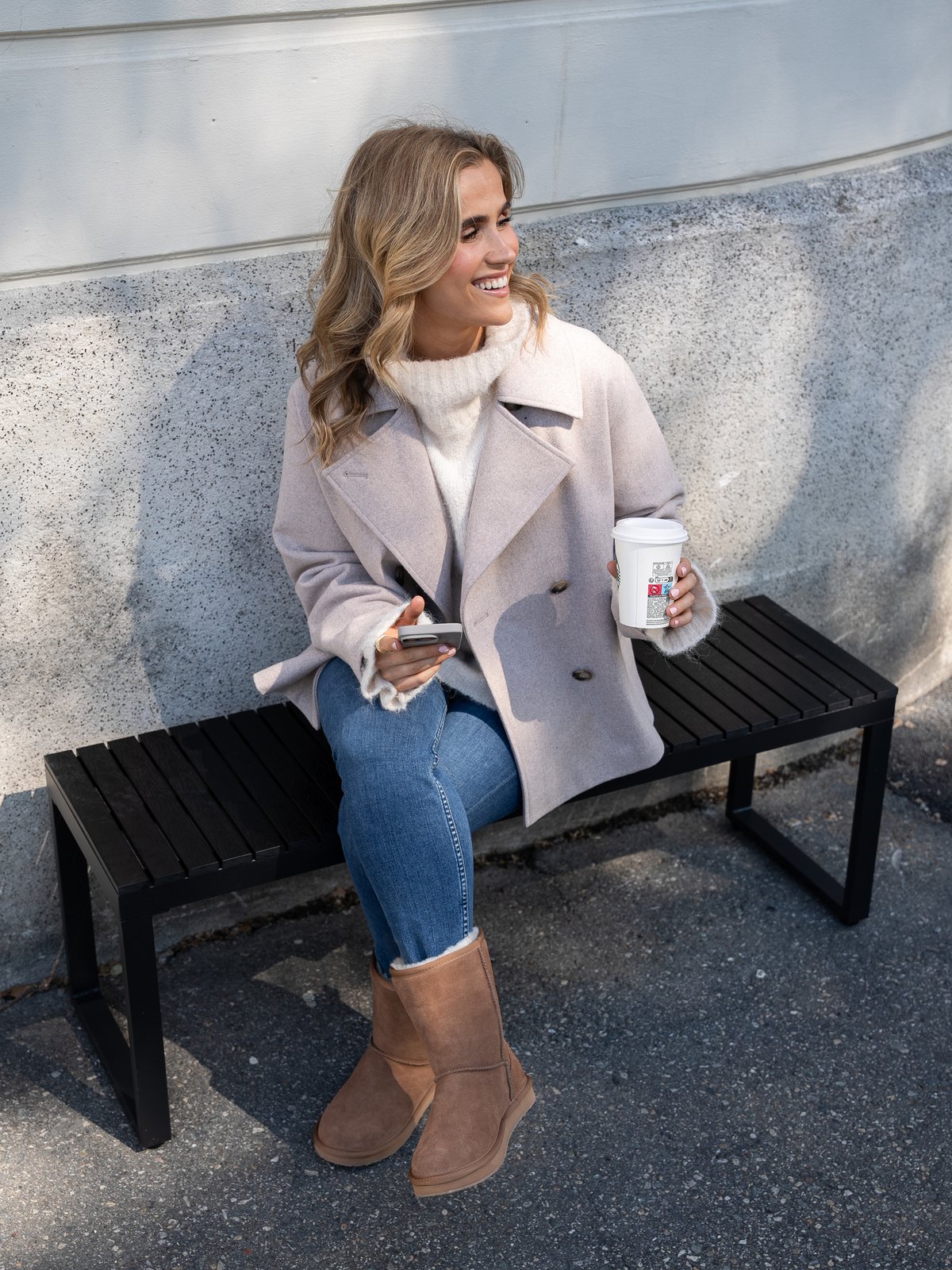 Selected Femme Alma Short Wool Jacket Sandshell