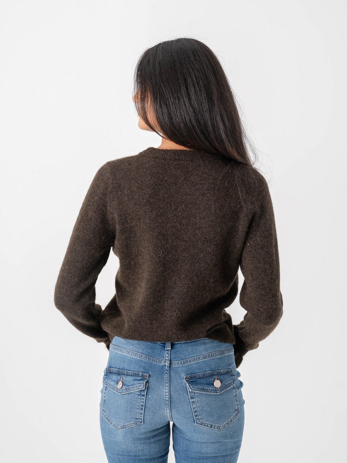 Selected Femme Lulu Long Sleeve Knit Frill Cuff O-Neck Delicioso Melange