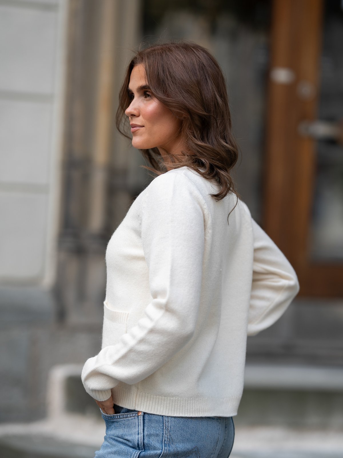 Selected Femme Ana Long Sleeve Knit Cardigan Birch