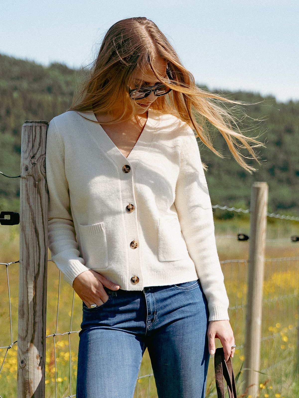 Selected Femme Ana Long Sleeve Knit Cardigan Birch