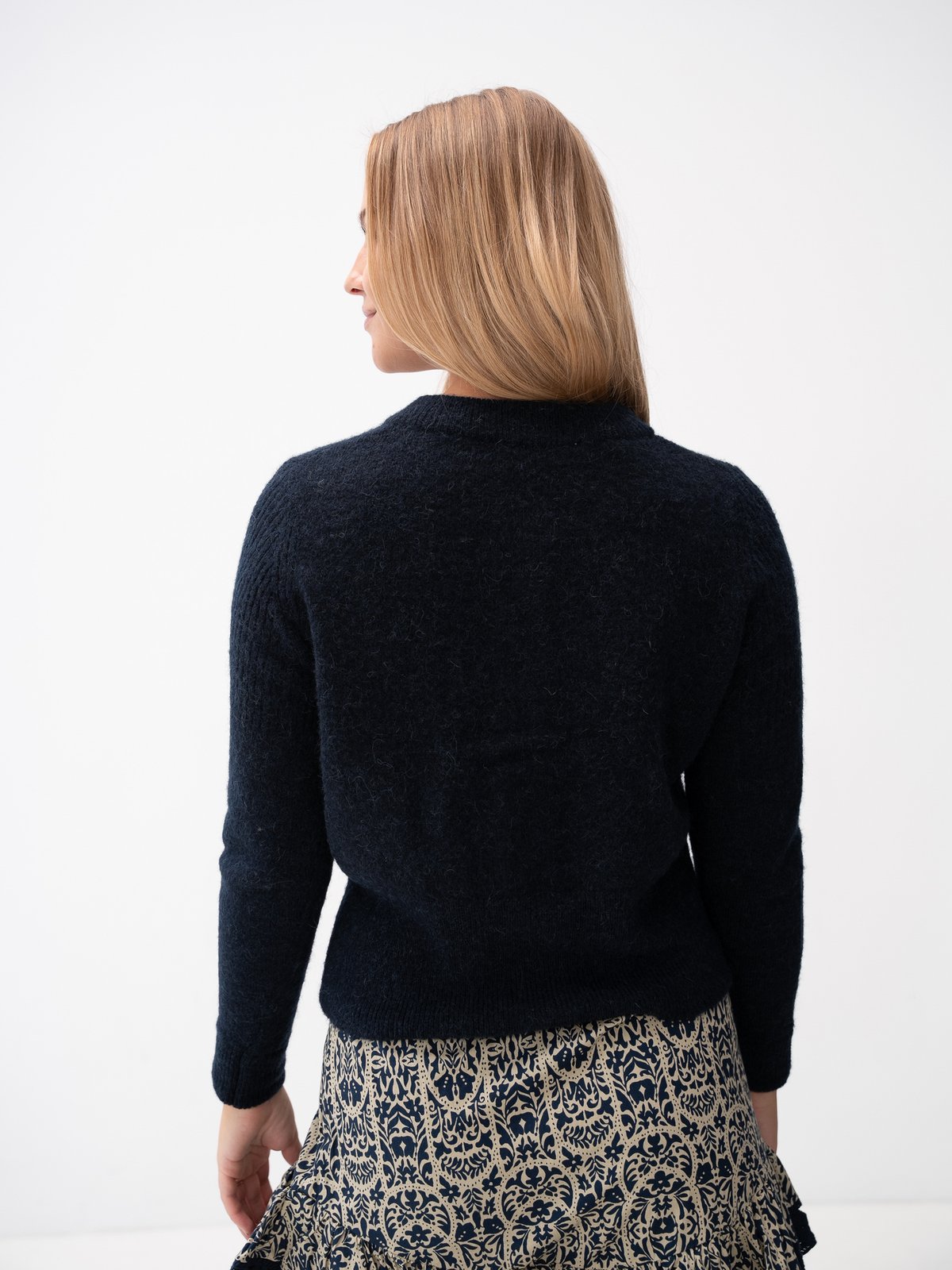 Selected Femme Sia Ras Long Sleeve Knit Cardigan Dark Sapphire