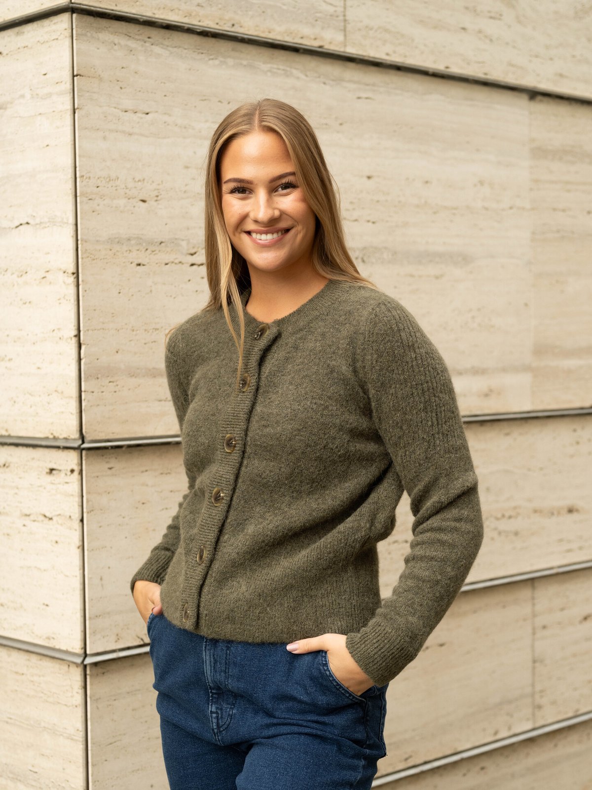 Selected Femme Sia Ras Long Sleeve Knit Cardigan Kalamata