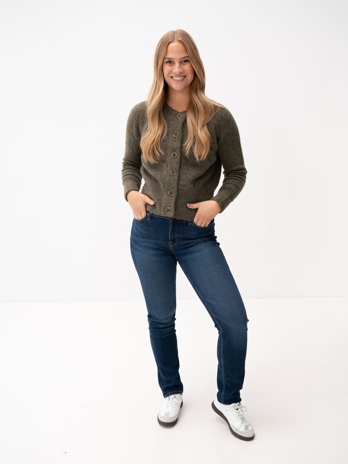 Selected Femme Sia Ras Long Sleeve Knit Cardigan Kalamata