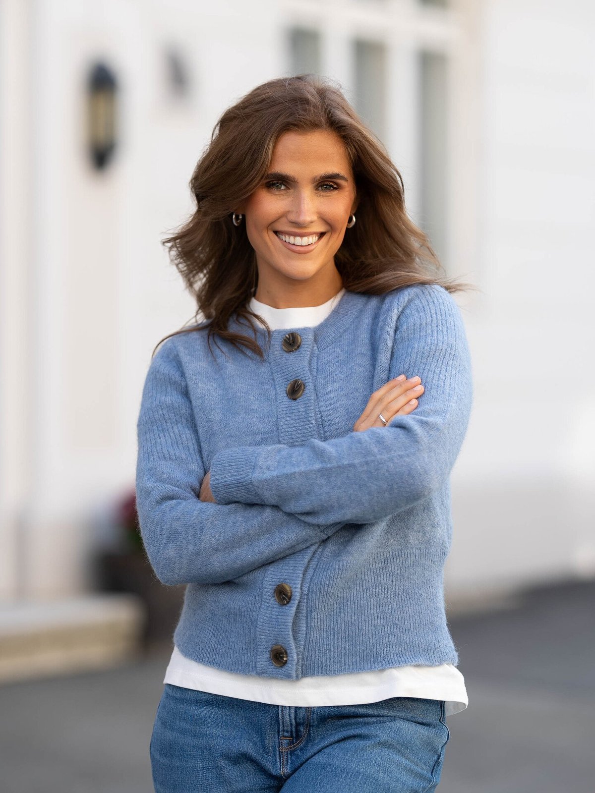 Selected Femme Sia Ras Long Sleeve Knit Cardigan Blå