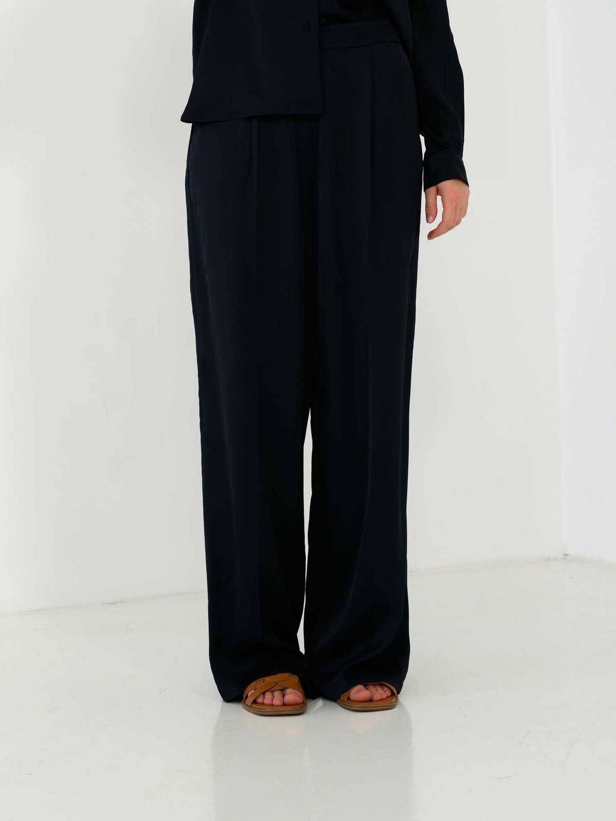 Selected Femme Talia-Tinni Mid Waist Wide Pant Blå