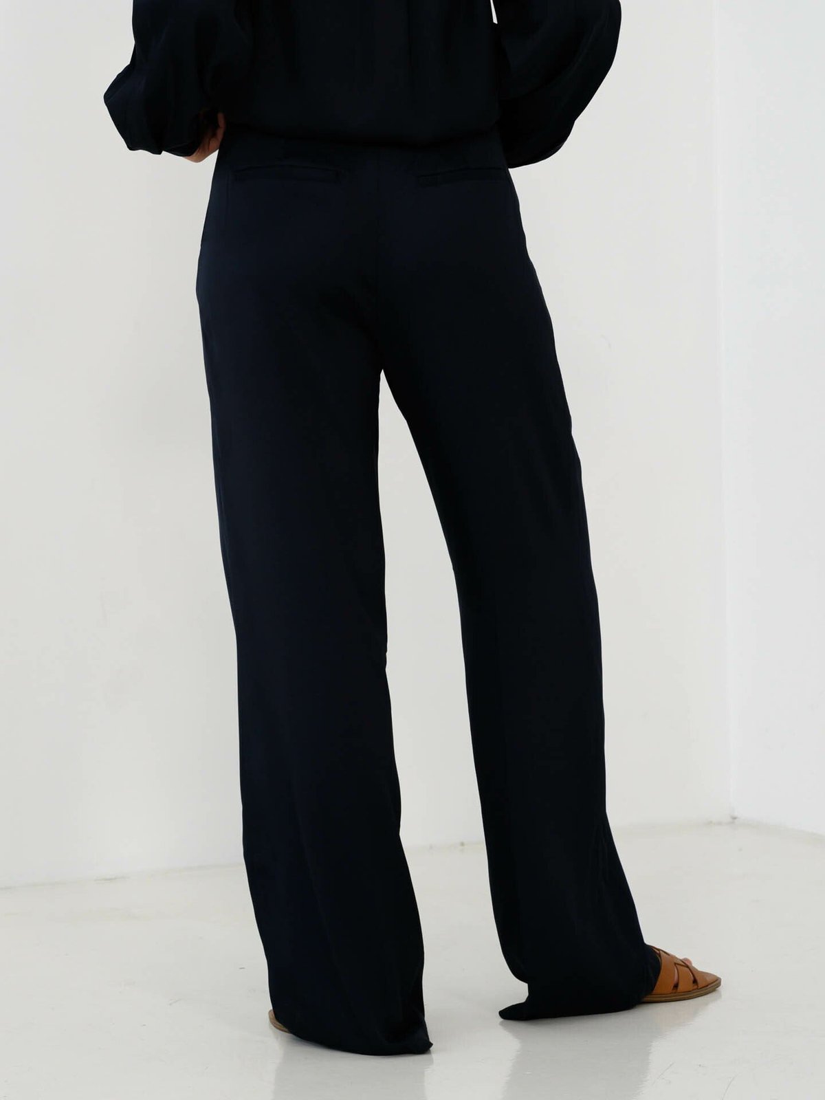 Selected Femme Talia-Tinni Mid Waist Wide Pant Blå