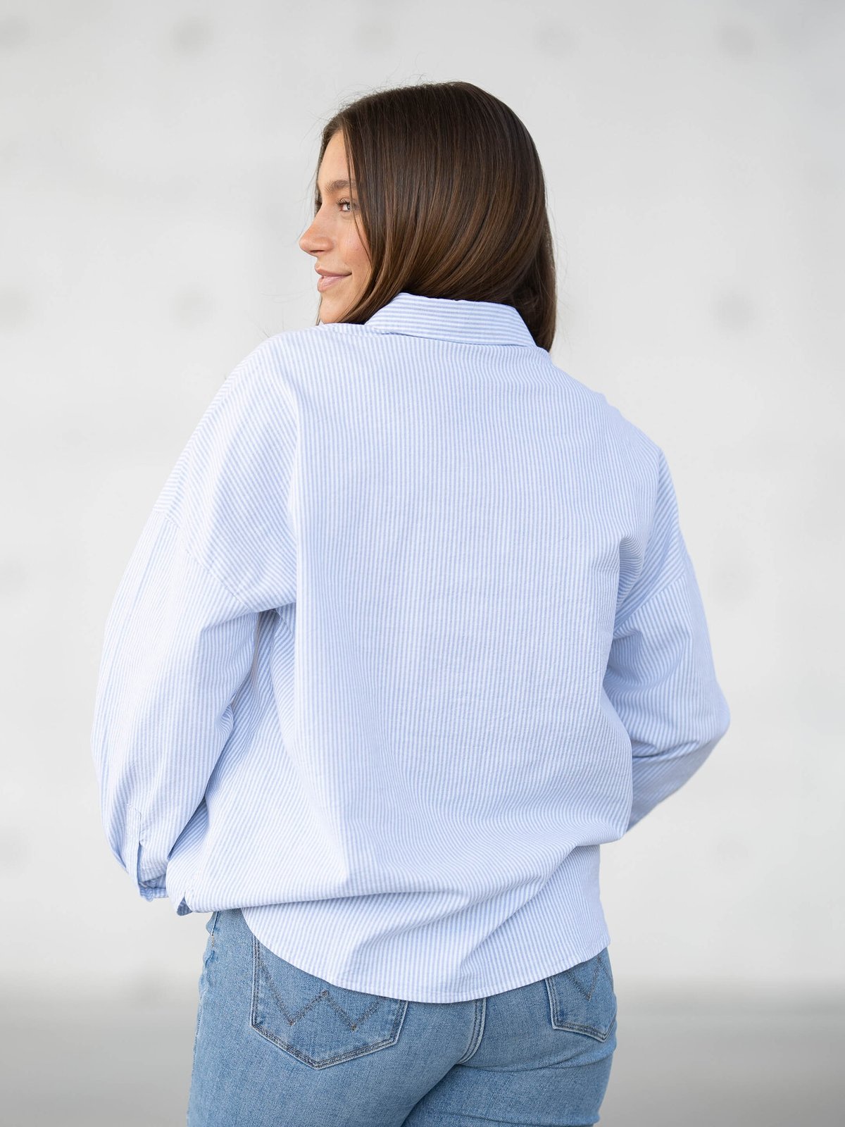 Selected Femme Nova Long Sleeve Oxford Shirt White / Blue